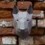 Testa di bull terrier in papercraft 3D