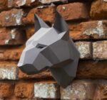 Testa di bull terrier in papercraft 3D