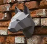 Tête de bull terrier en papercraft 3D