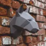 Tête de bull terrier en papercraft 3D