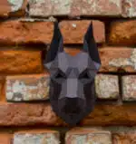 Tête de doberman en papercraft 3D