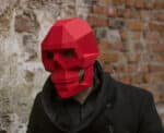 Papercraft de masque crâne gothique en origami 3D