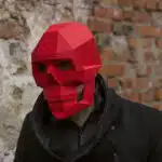 Papercraft de masque crâne gothique en origami 3D