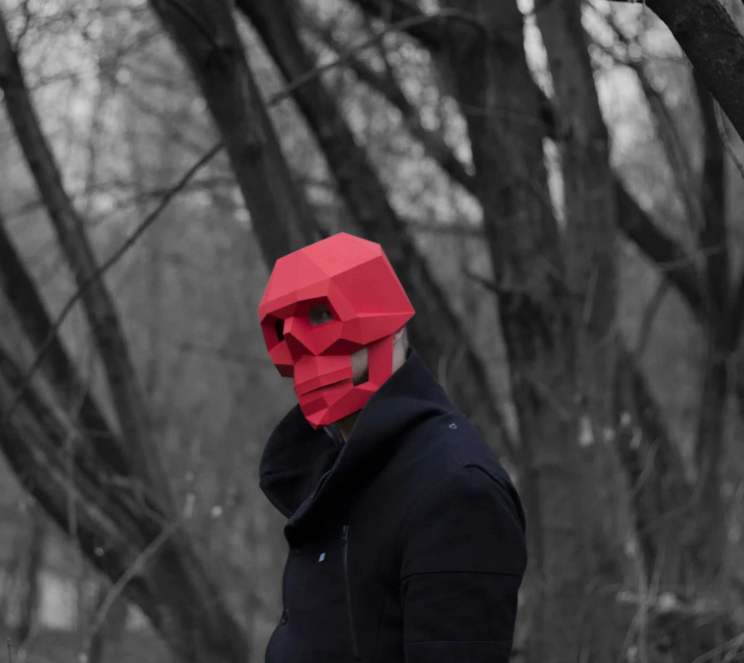 Doodskopmasker in 3D-papercraft, weergave 5
