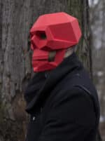 Papercraft de masque crâne gothique en origami 3D