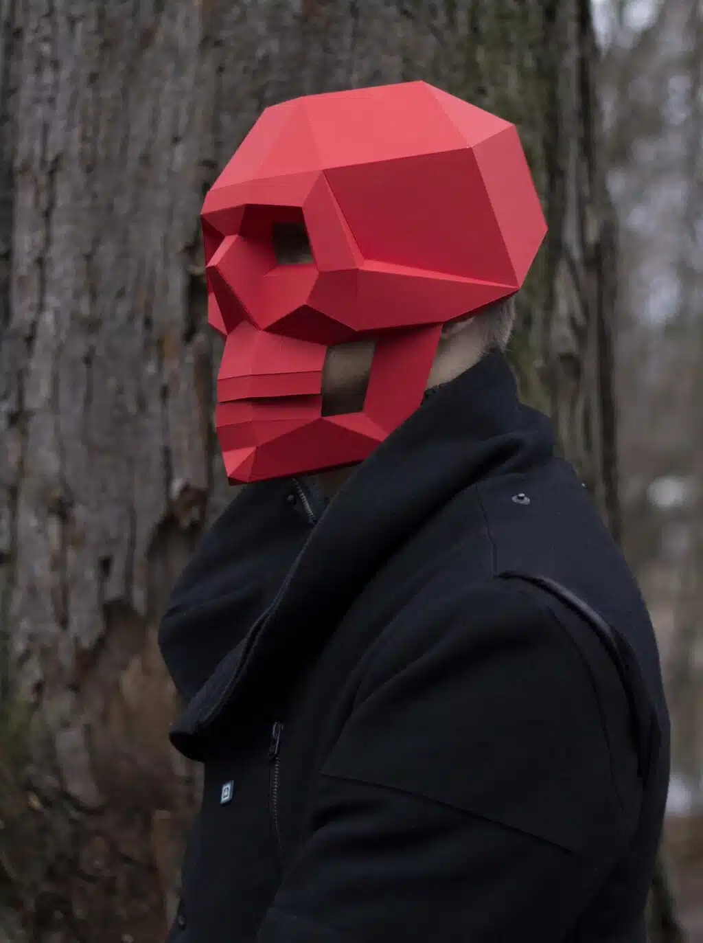 Doodskopmasker in 3D-papercraft, weergave 2