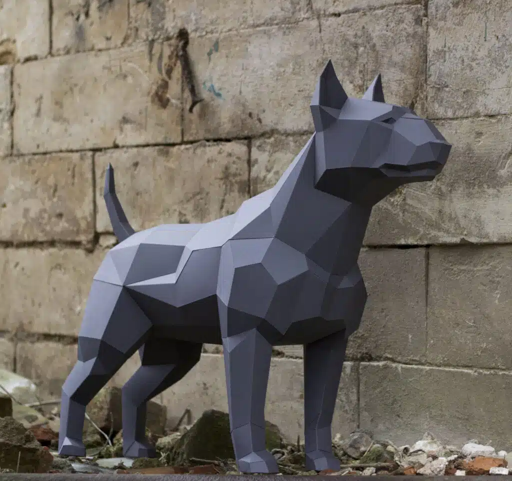 Bulldog in papercraft 3D, 3D-model