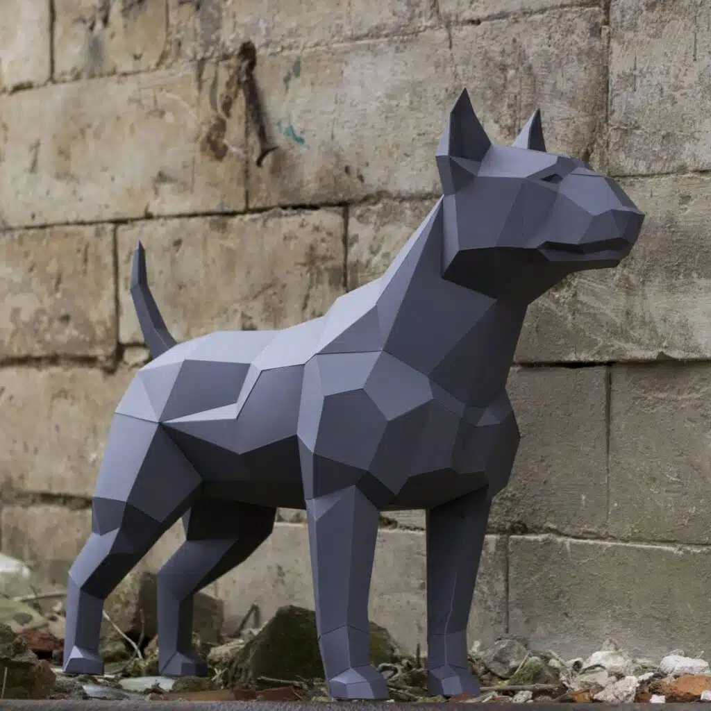 Bullterrier als 3D-Papercraft