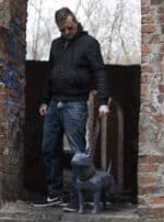 Papercraft de bull terrier em origami 3D