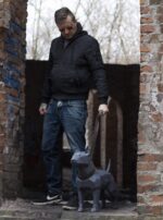 3D papercraft bull terrier