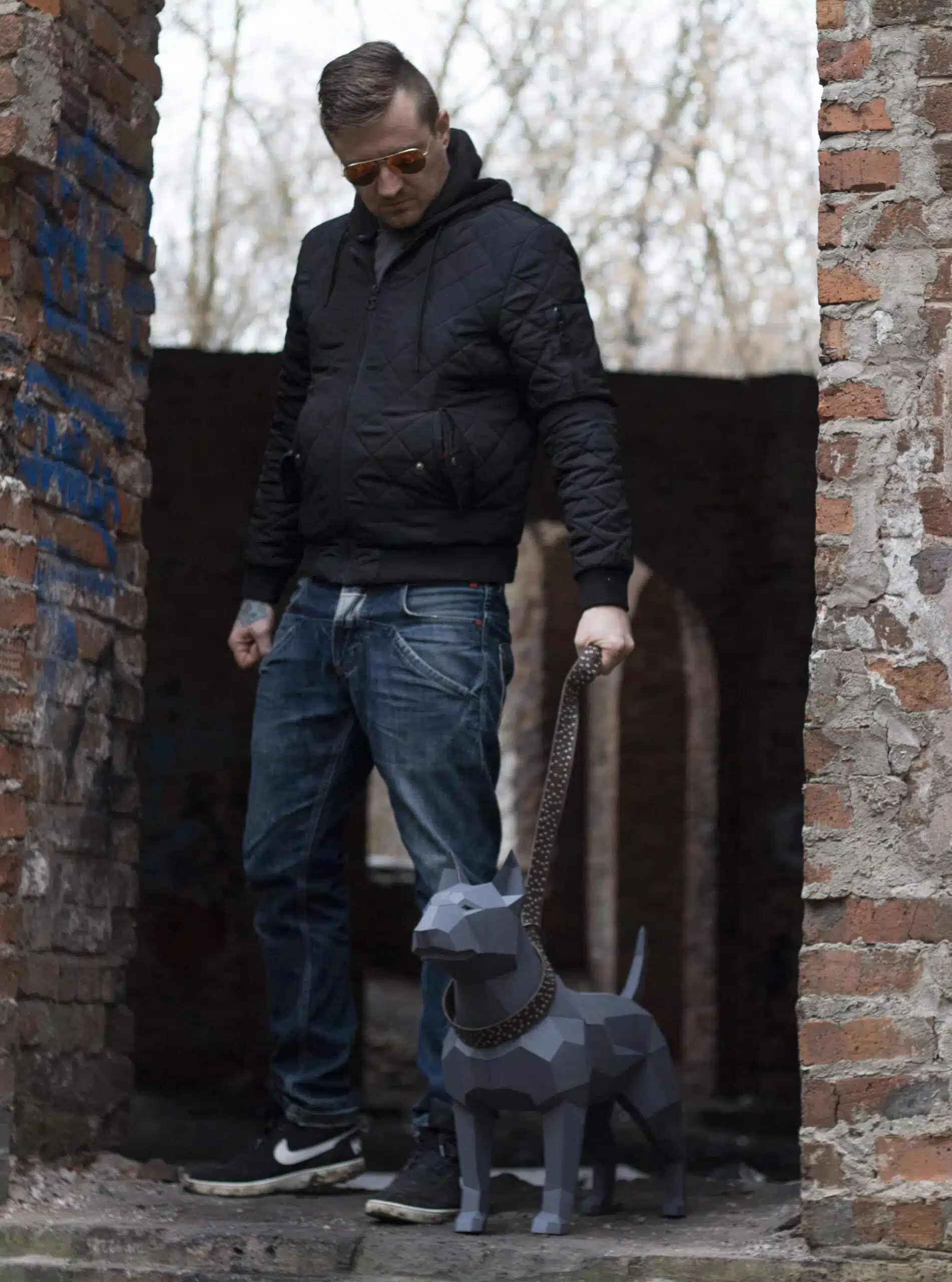 Bulldog in papercraft 3D, weergave 8