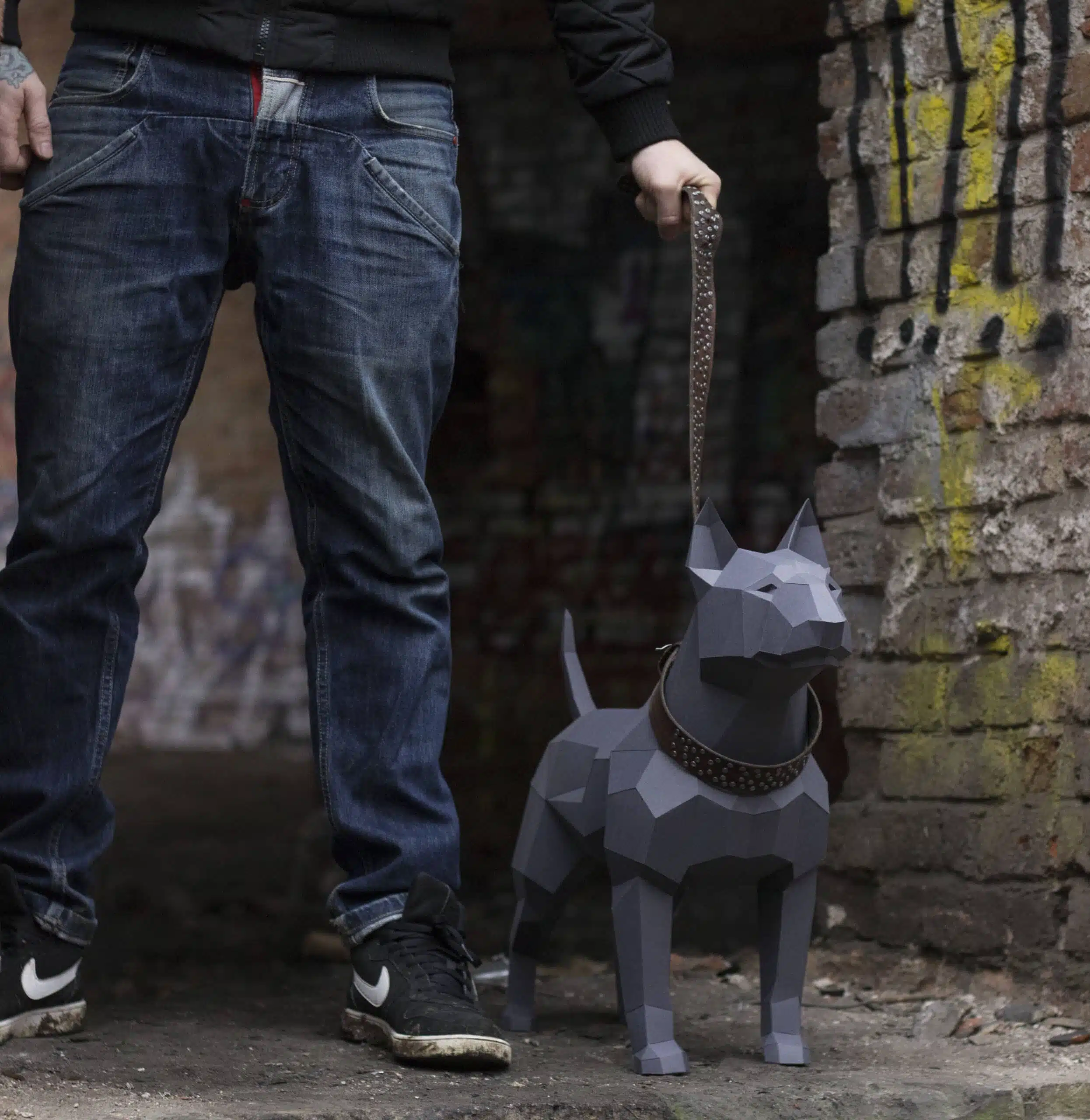Bulldog in papercraft 3D, weergave 7