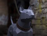3D papercraft bull terrier