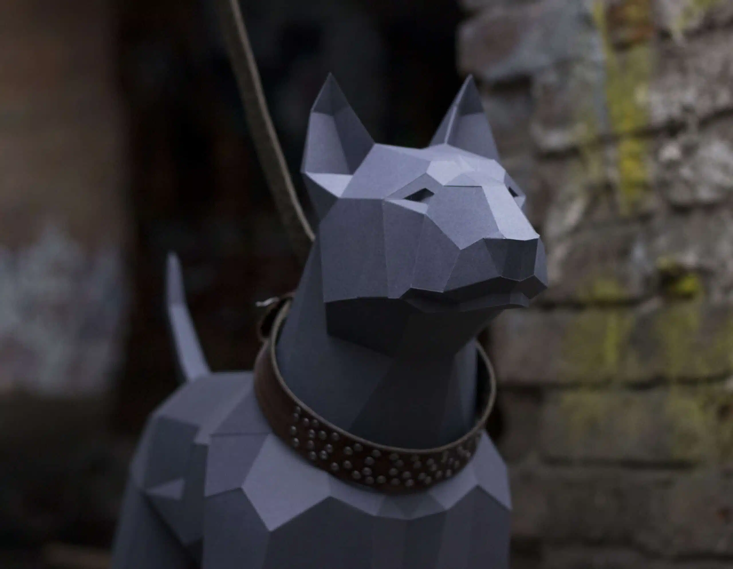 Bulldog in papercraft 3D, weergave 6