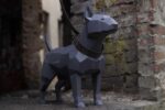 3D papercraft bull terrier