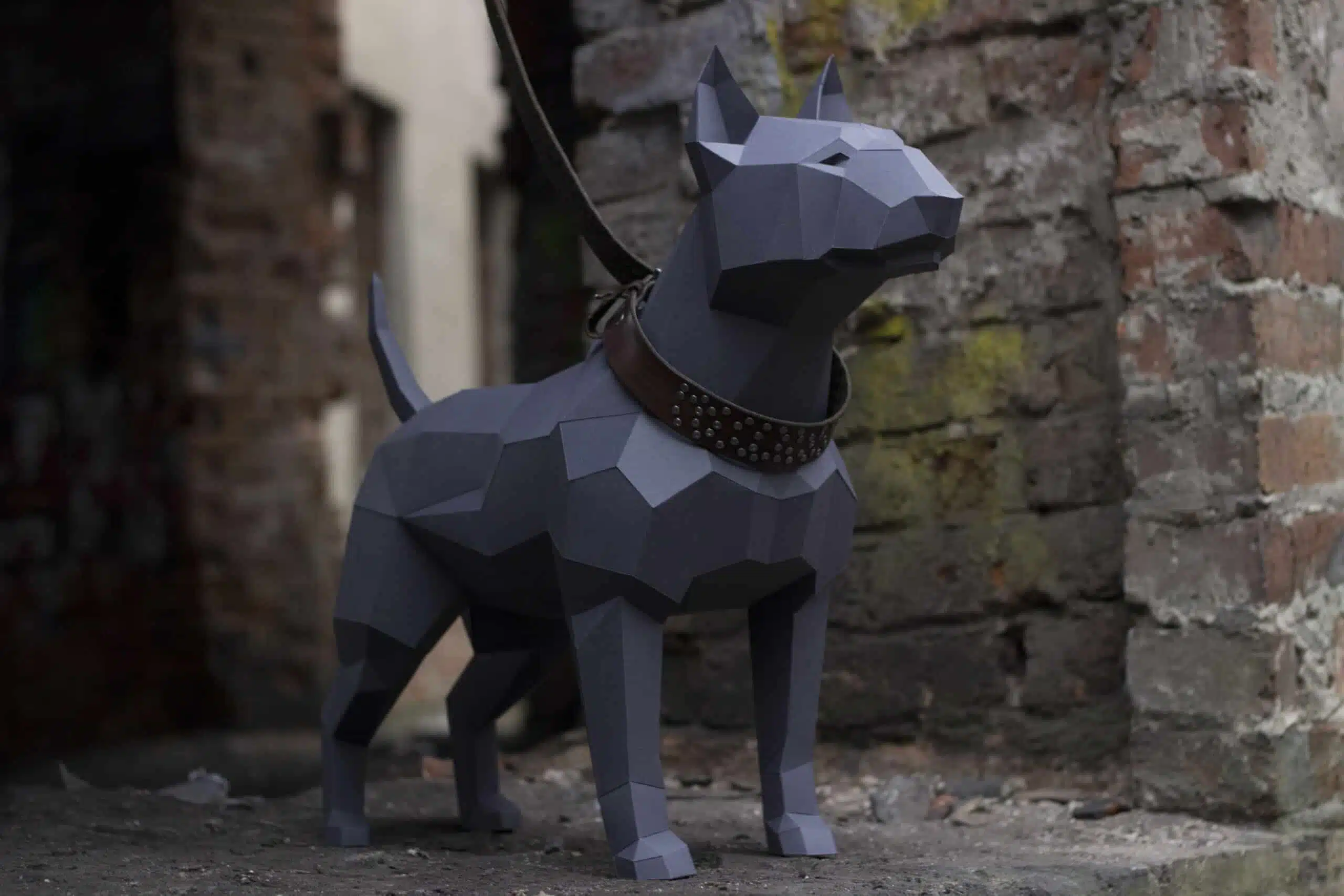 Bulldog in papercraft 3D, weergave 5