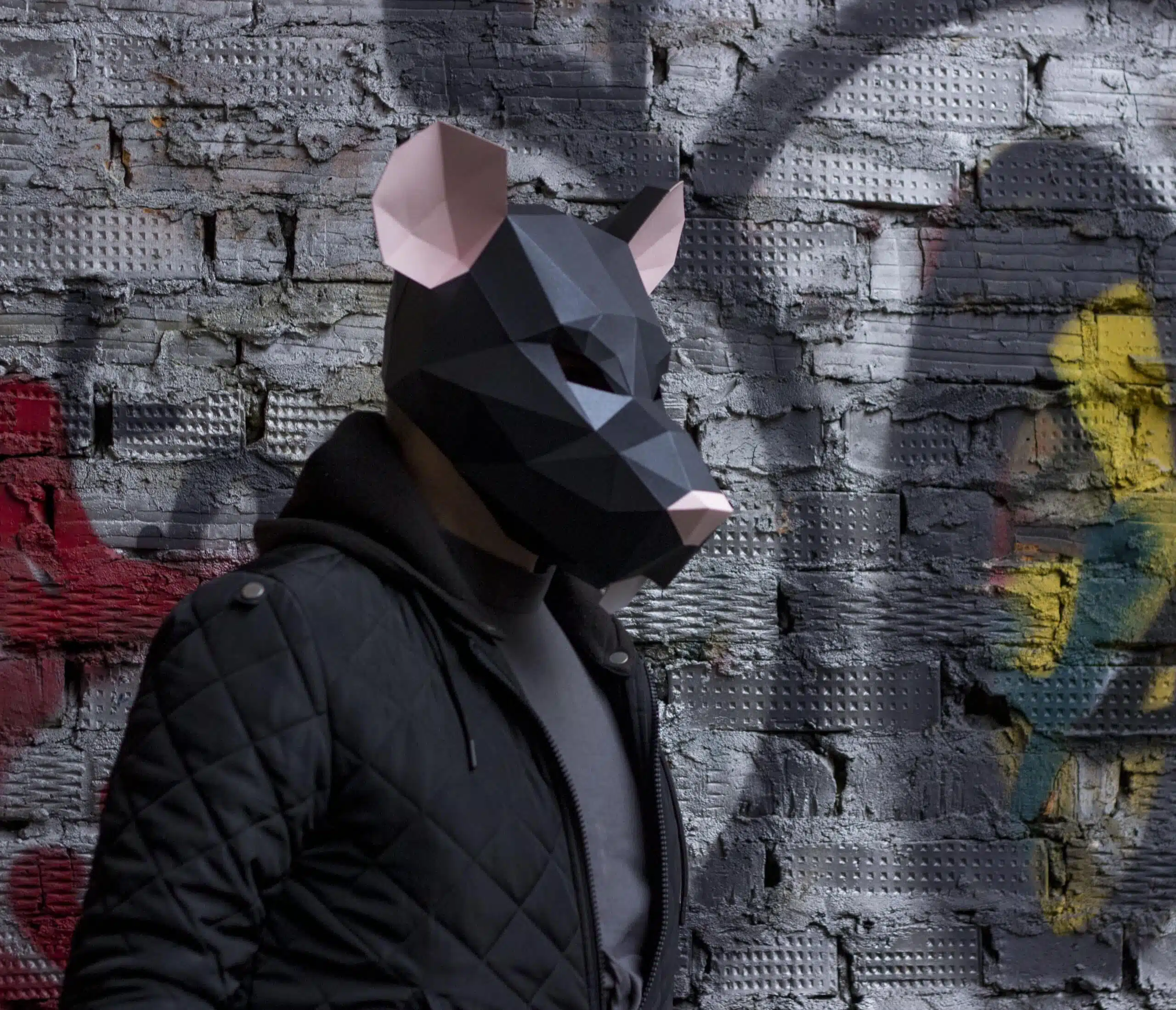 Ratmasker in papercraft 3D, weergave 6