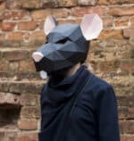 Papercraft de rato em origami 3D