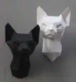 Sfinxkop in papercraft 3D, weergave 7