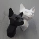 Papercraft de tête de sphinx en origami 3D