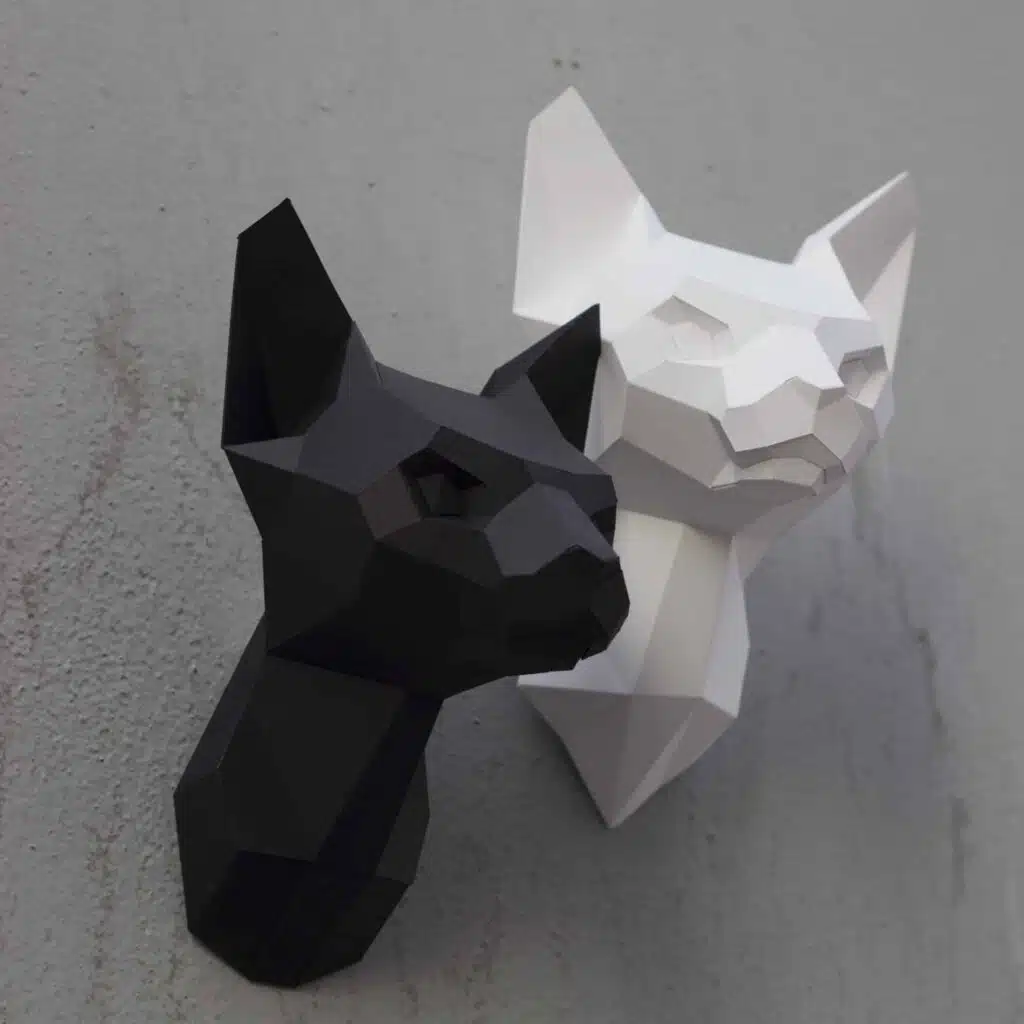 Cabeça de esfinge em papercraft 3D