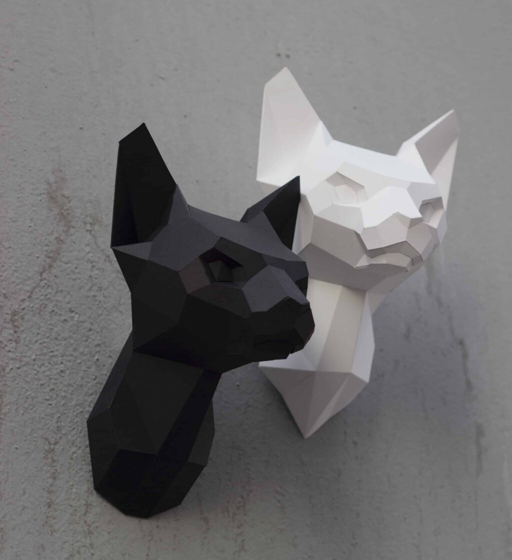 Sphynx-Kopf aus 3D-Papercraft