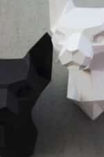 Papercraft de tête de sphinx en origami 3D