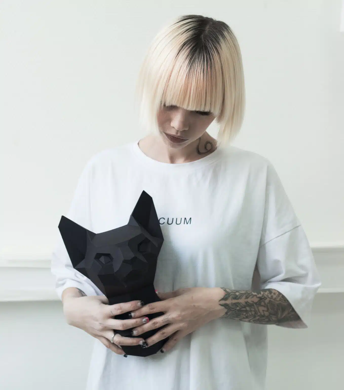 Papercraft de tête de sphinx en origami 3D