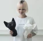 Papercraft de tête de sphinx en origami 3D