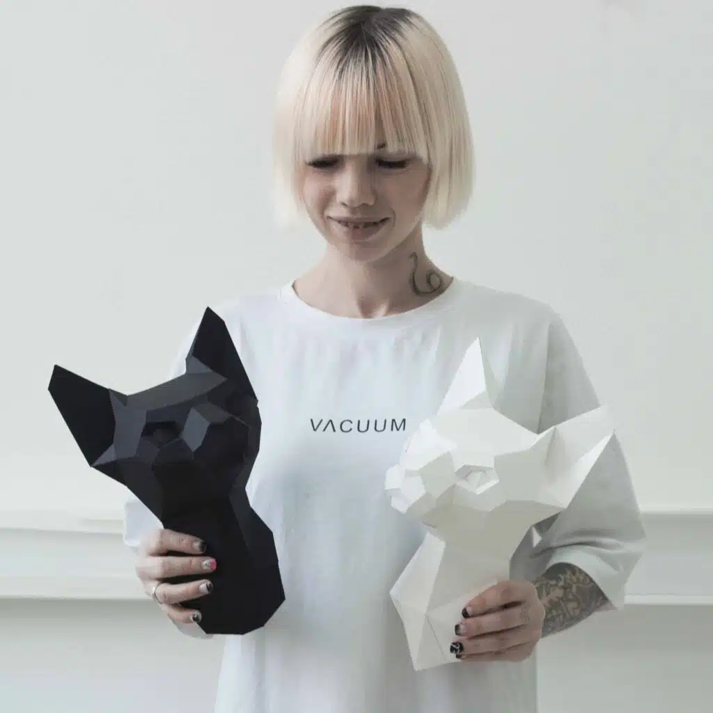 Papercraft de tête de sphinx en origami 3D