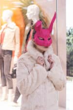 Papercraft rabbit mask in 3D origami