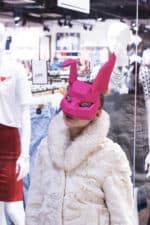 Papercraft rabbit mask in 3D origami