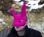 Papercraft rabbit mask in 3D origami