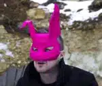 Roze konijnenmasker in papercraft 3D, 3D-model