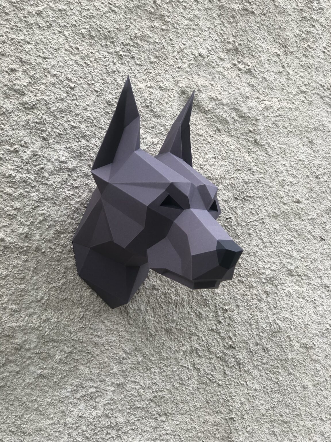 Tête de doberman en papercraft 3D
