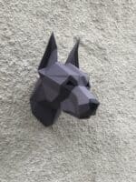 Tête de doberman en papercraft 3D