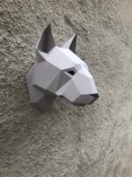Testa di bull terrier in papercraft 3D