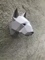Tête de bull terrier en papercraft 3D