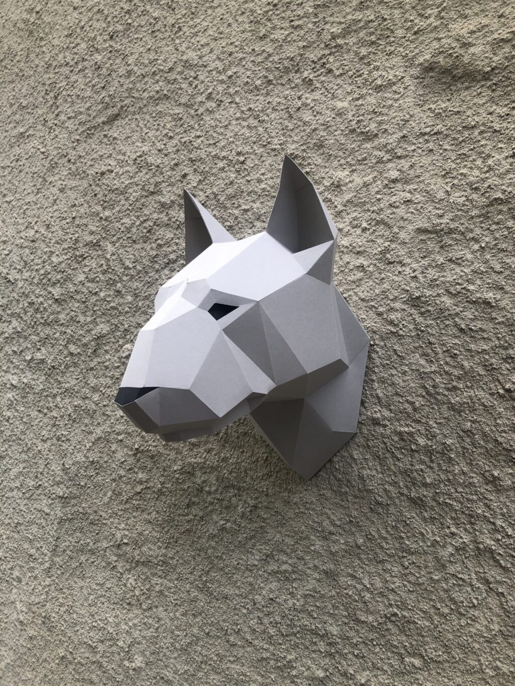 Testa di bull terrier in papercraft 3D