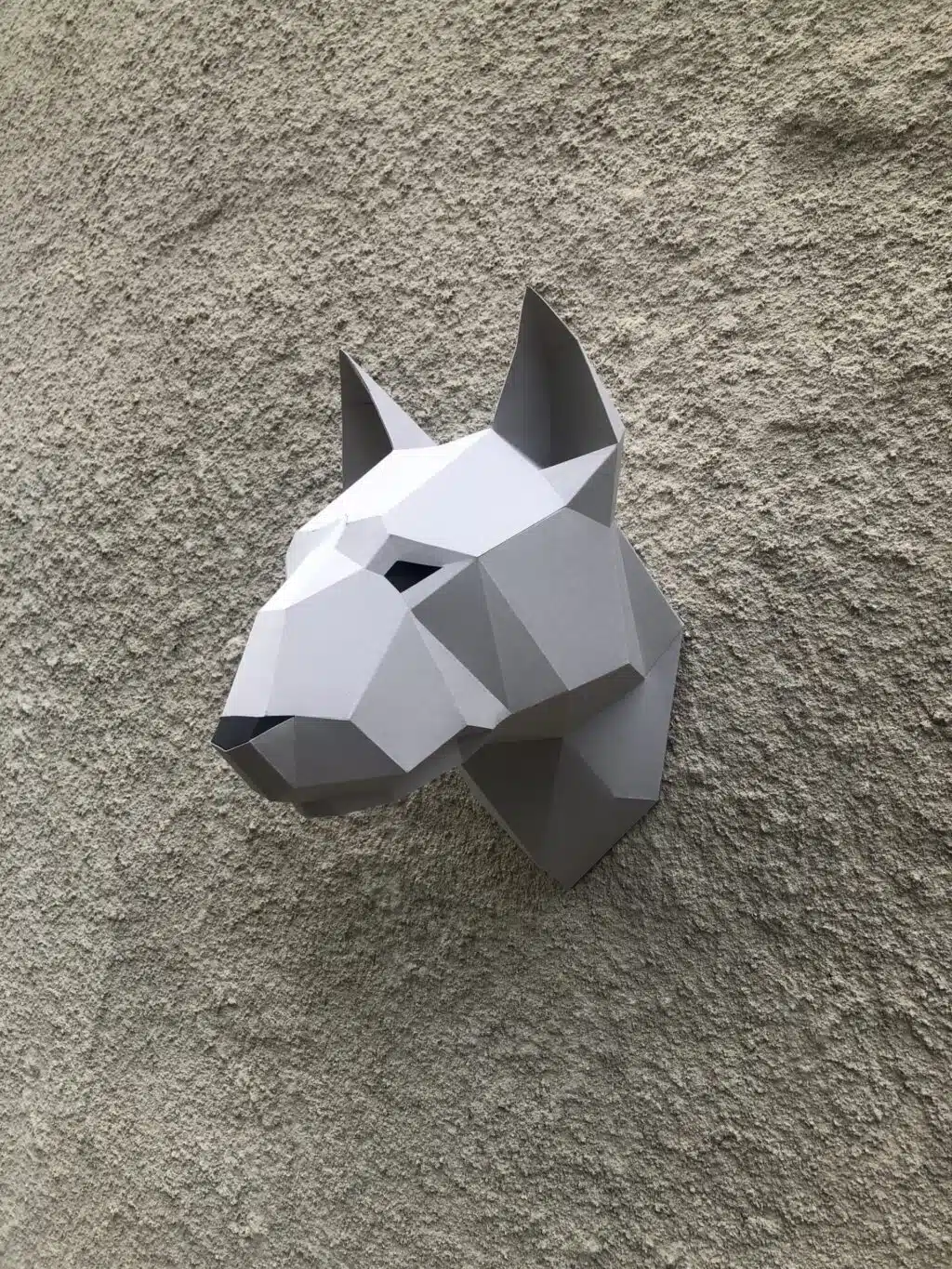 Tête de bull terrier en papercraft 3D