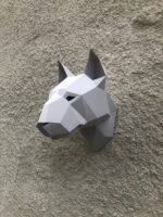 Testa di bull terrier in papercraft 3D