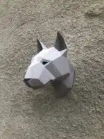 Tête de bull terrier en papercraft 3D