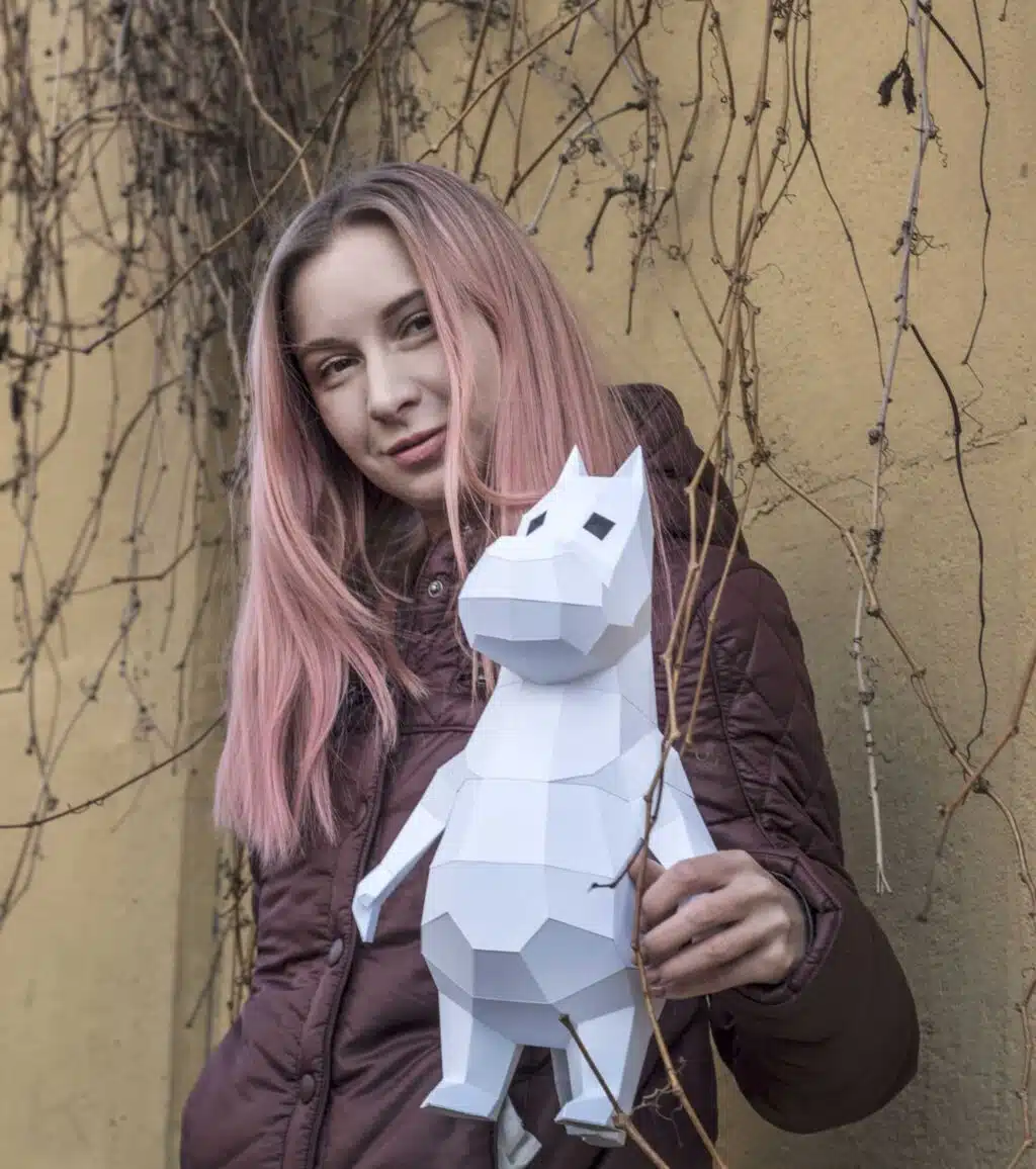 Pequeño hipopótamo en papercraft 3D