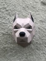 Tête de pitbull en papercraft 3D