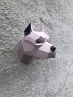 Tête de pitbull en papercraft 3D