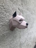Papercraft of Staffordshire Terrier in 3D origami