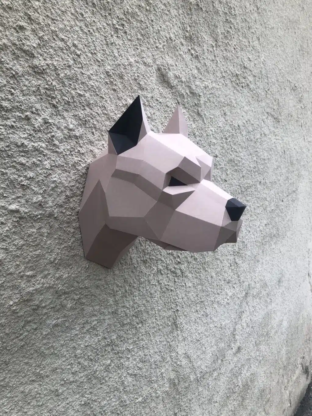 Kop van pitbull in papercraft 3D, 3D-model