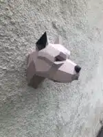 Kop van pitbull in papercraft 3D, 3D-model