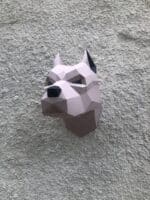 Tête de pitbull en papercraft 3D