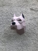 Testa di pitbull in papercraft 3D